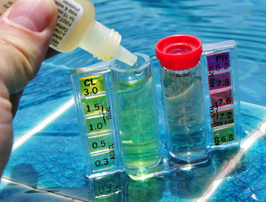 Testing pool water chemistry